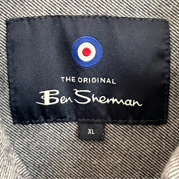 Ben Sherman Size XL Gray & Blue Button Long Sleeve Shirt Shacket Overshirt - Picture 5 of 11